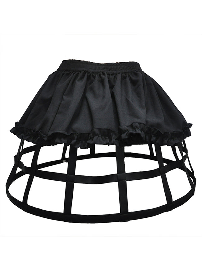 Fashion Black Short Petticoat Steel Boned Crinoline Underskirt