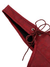 Vintage Renaissance Lace Up Matte Faux Leather Bustier Corset with Garters