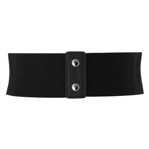 Fashion Faux Leather Steampunk Rivet Elastic Wide Waist Belt