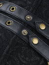 Steampunk High Neck Steel Boned Brocade Outerwear Corset with Jacket