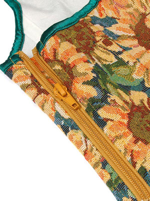 Plus Size Crop Top Women's Renaissance Vintage Floral Embroidery Bodycon Overbust Corset