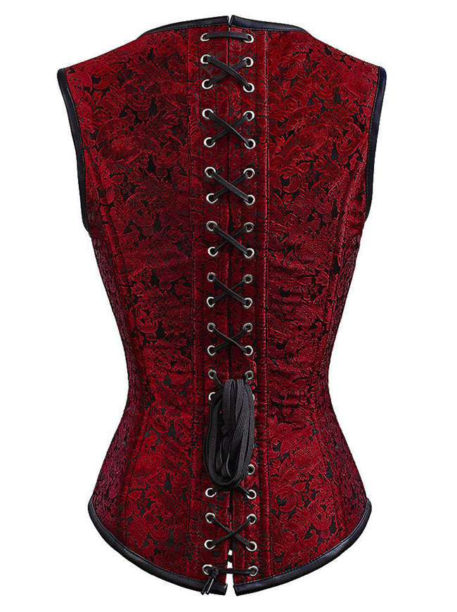 Steampunk Spiral Steel Boned Faux Gothic Vintage Bustier Corset Top