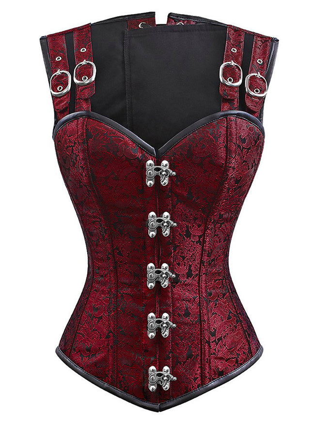 Steampunk Spiral Steel Boned Faux Gothic Vintage Bustier Corset Top