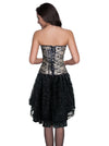 Steampunk Gothic Vintage Overbust Overbust  Corset with High Low Skirt