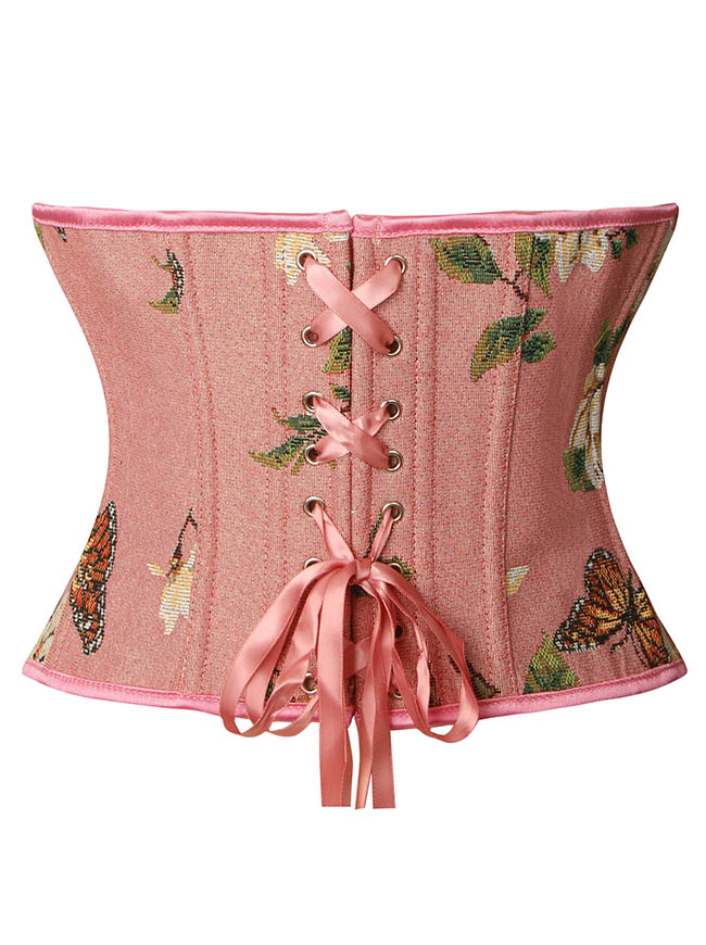 Women's Fashion Vintage Floral Butterfly Print Tummy Control Back Push Up Corset