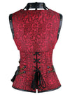 Steampunk High Neck Steel Boned Brocade Outerwear Corset with Jacket