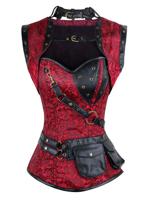 Women's Steampunk Gothic Steel Boned Overbust Corset for Halloween Main Image