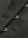 Gothic Steel Bones Wide Shoulder Straps Wavy Hem Solid Color Corset Vest