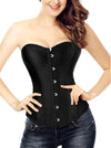 Satin Strapless Plus Size Black Ovebust Corset Top