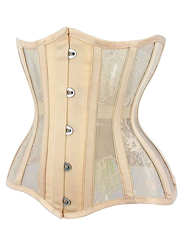 Sexy 14 Steel Boned See-through Mesh Lace Up Waist Cincher Corset