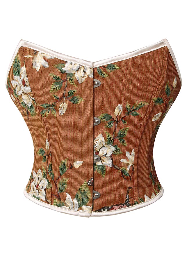 Women's Renaissance Retro Floral Strapless Short Style Bustier Corset Crop Top