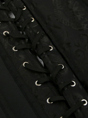Gothic Burlesque Steel Boned Under-bust Waist Cincher Corset Vest