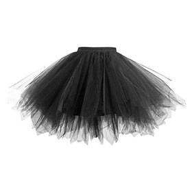 Women's Short Tutu Mini Skirt Tulle Petticoat Underskirt for Cosplay Party