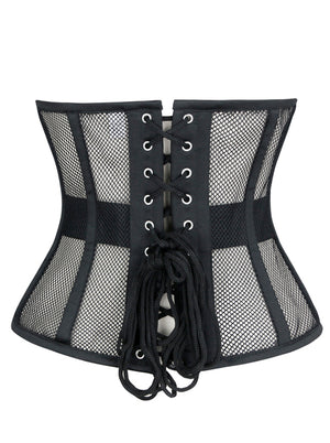 16 Steel Boned Breathable Mesh Underbust Waist Training Cincher Corset