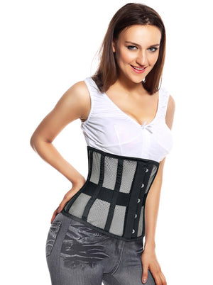 16 Steel Boned Breathable Mesh Underbust Waist Training Cincher Corset