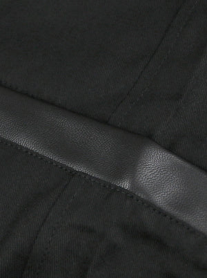 Men's Steampunk Faux Leather Black Waistcoat Buckles V Neck Vest