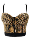 Gold Rivet Bra Top B Cup Dancing Party Bustier Crop Top