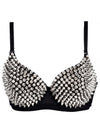 Spiked Punk B Cup Studs Rivet Party Club Rave Underwire Sport Bras Tops