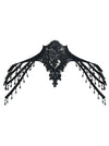 Women's Victorian Gothic High Neck Black Lace Shoulder Chain Cape Corset Shrug