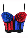 Women's Sexy Studded Rivet Push Up Clubwear Dance Bustier Bras Top