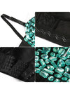 Women's Spaghetti Straps Rhinestone Push Up Bra Clubwear Party Crop Top