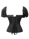 12 Plastic Boned Ruffles Puff Sleeves Body Shaper Gothic Overbust Corset