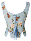 Women's Vintage Floral Camisole Embroidery Jacquard Bodycon Bustier Corset Crop Top