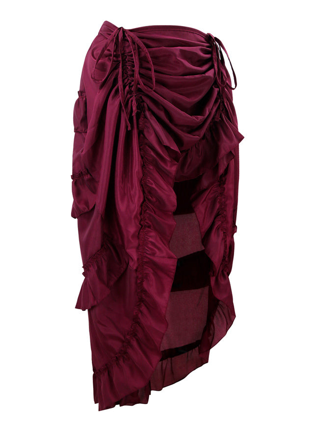 Steampunk Plus Size Cyberpunk High Low Ruffle Skirt