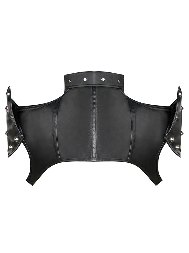 Rivet Corset Shrug Women's Steampunk Gothic Leather Costume Shoulder Jacket Shrug Armor