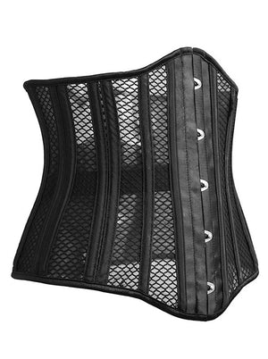 Women 26 Steel Boned Mesh Body Shaper Heavy Duty Waist Training Corset