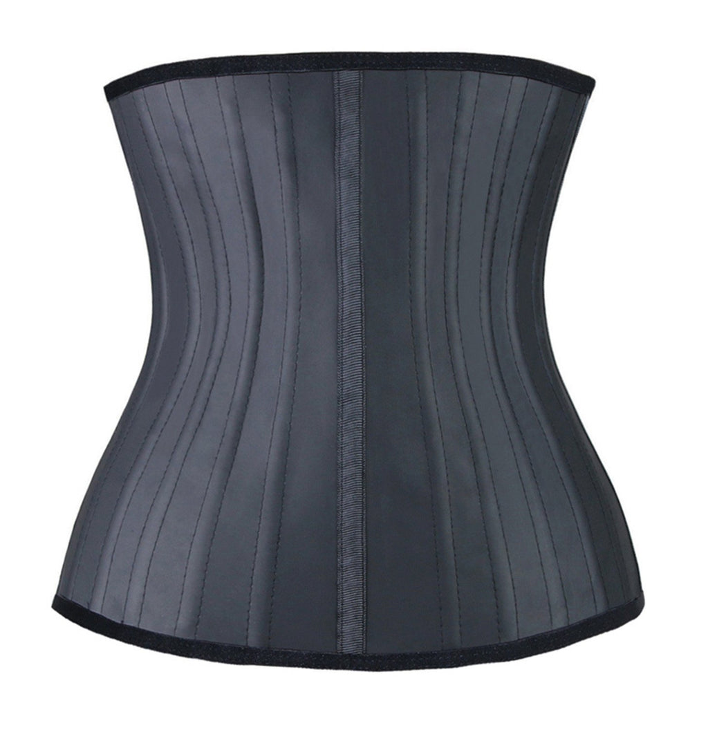 Women's 25 Spiral Steel Boned Latex Waist Training Cincher Underbust Zipper Corset