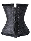 Spiral Steel Boned Burlesque Sexy Brocade Lace Zipper Corset