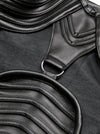 Heavy Duty Punk Steel Boned Stripe Faux Leather One-shoulder Corset