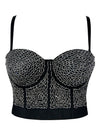 Punk Metallic Beads B Cup Bustier Bra Clubwear Crop Top