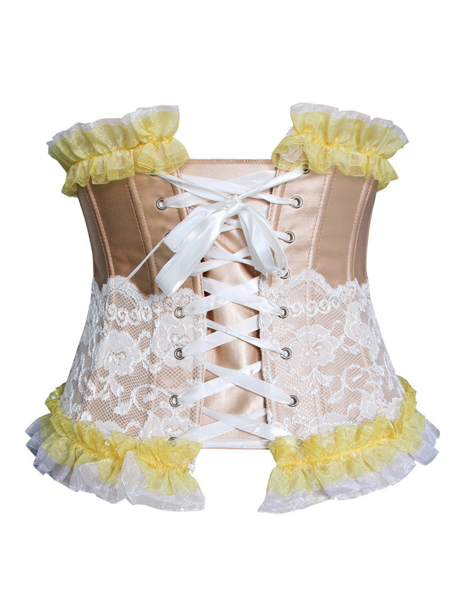 Fashion Lace Ruffle Trim Underbust Corset