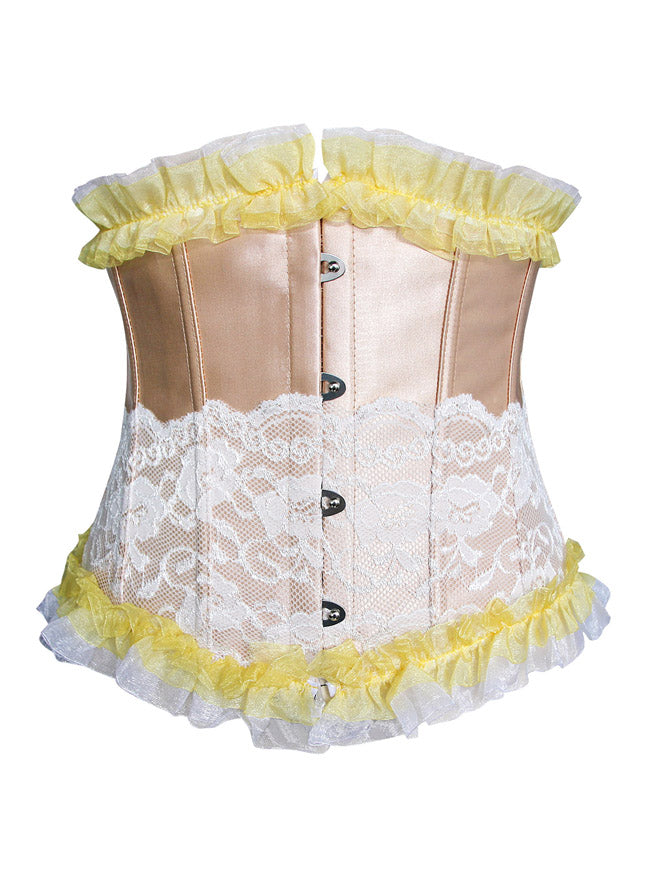 Fashion Lace Ruffle Trim Underbust Corset