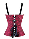 Women's Burlesque Satin Jacquard Shoulder Strap Tank Body Shaper Overbust Corset