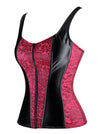 Women's Burlesque Satin Jacquard Shoulder Strap Tank Body Shaper Overbust Corset