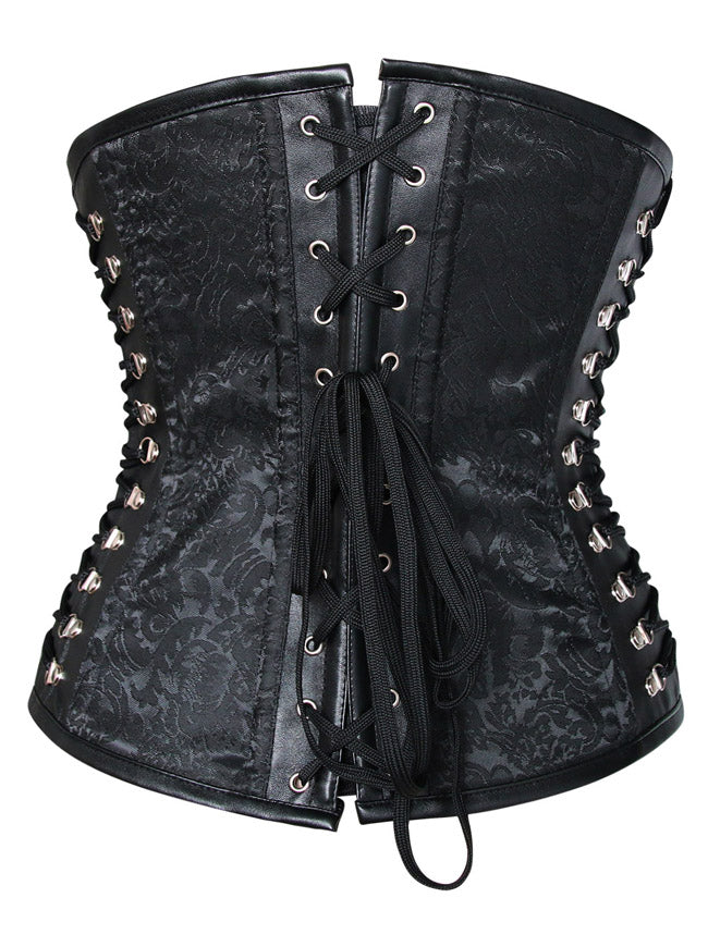 Steampunk Steel Boned Leather Lace Up Side Plus Size Underbust Corset