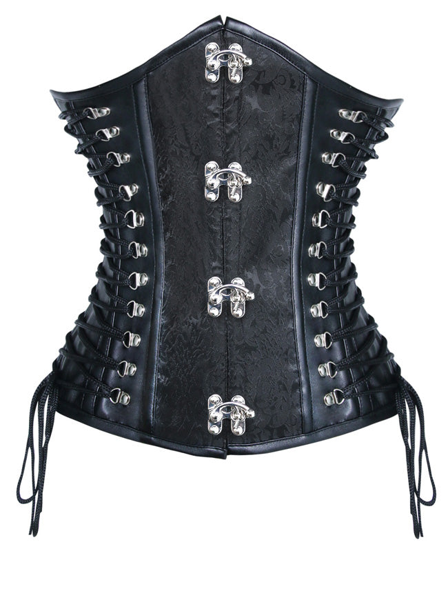 Steampunk Steel Boned Leather Lace Up Side Plus Size Underbust Corset