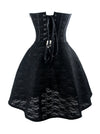 Charming Gothic Strapless Rose Print Lace Zipper Cocktail Corset Dress