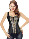 Women's Burlesque Satin Jacquard Shoulder Strap Tank Body Shaper Overbust Corset