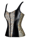 Women's Burlesque Satin Jacquard Shoulder Strap Tank Body Shaper Overbust Corset