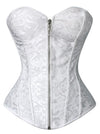 Strapless Zipper White Bridal Overbust Bustier Corset Top