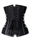 Steampunk Gothic Spiral Steel Boned Brocade Overbust Waist Cincher Corset with Chains