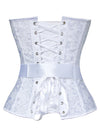 Wedding White Zipper Strapless Plastic Boned Overbust Corset