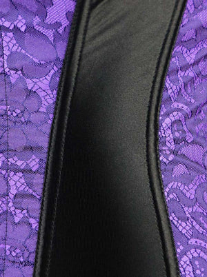 Women's Burlesque Satin Jacquard Shoulder Strap Tank Body Shaper Overbust Corset