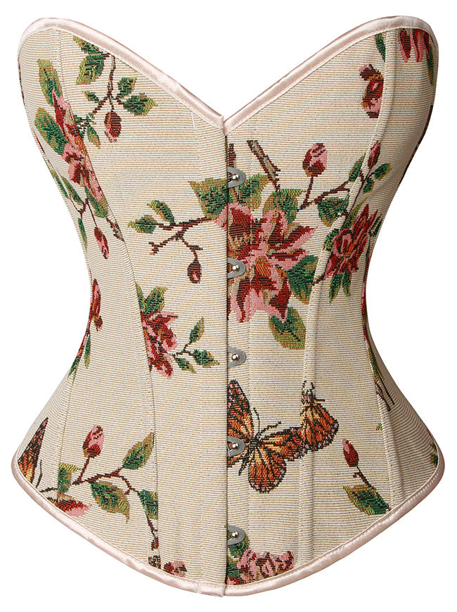 Renaissance Corset Top Women's Vintage 1920s Butterfly Print Tank Top Vest Camisole