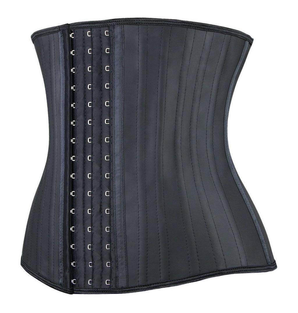 Plus Size Sport 25 Spiral Steel Boned Latex Waist Cincher Underbust Black Corset