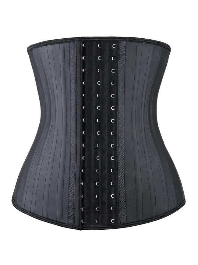 Plus Size Sport 25 Spiral Steel Boned Latex Waist Cincher Underbust Black Corset